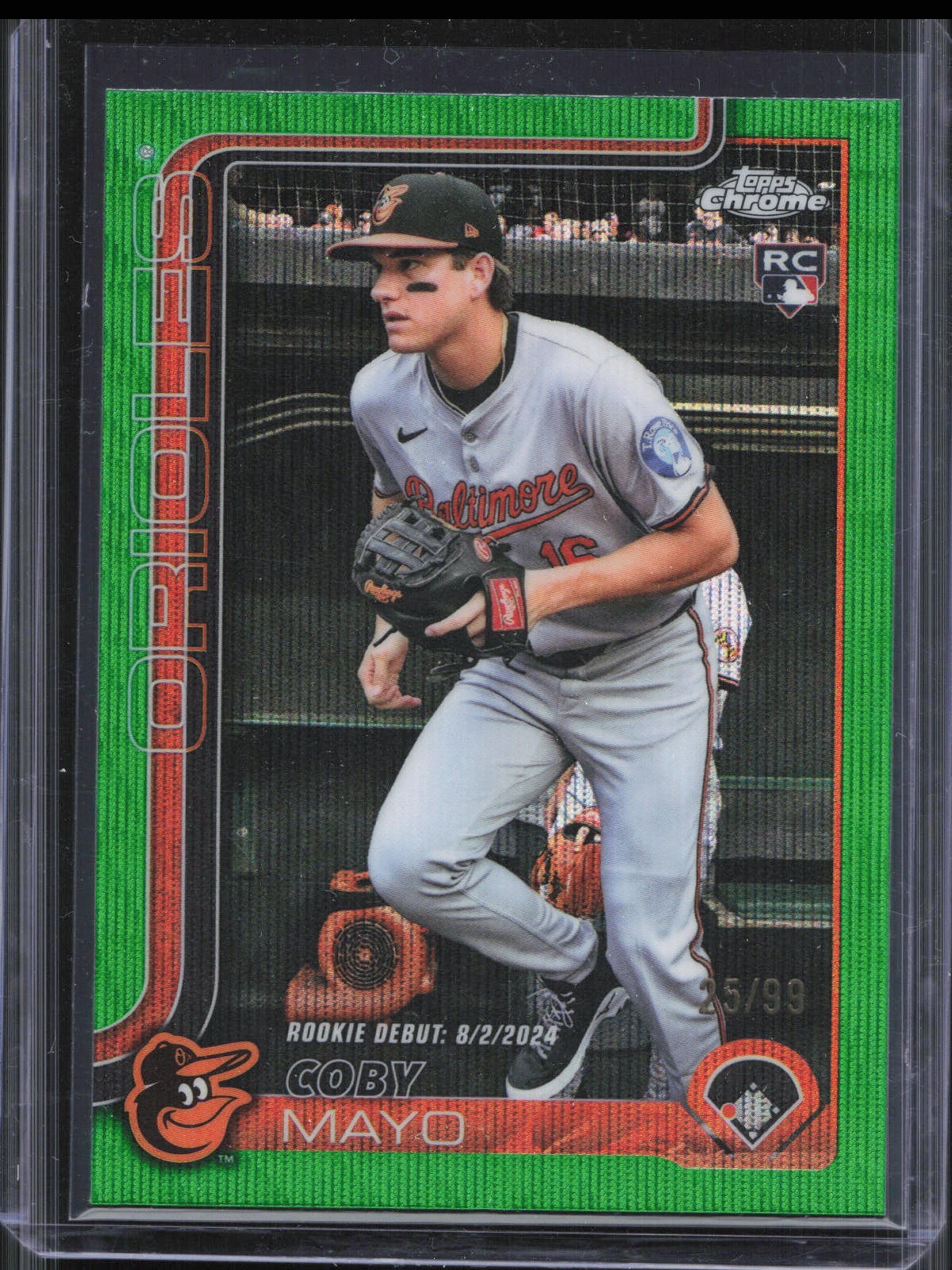 2025 Topps Chrome Update Coby Mayo USC94 Rookie Green Wave Refractor /99