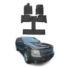 OMAC Floor Mats Liner for Chevrolet Suburban 2007-2014 Black TPE All-Weather 6x