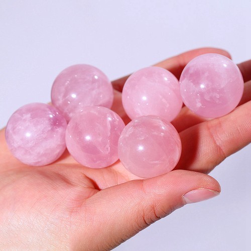 45mm Natural Pink Rose Crystal Chakra Mineral Stone Quartz Sphere Ball W/ Stand - Picture 10 of 12