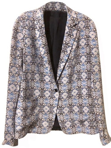 NWT $795, Joseph Blue/White Deauville Royal Print Blazer, size 42