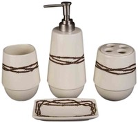 Hiend Accents Barbwire Western Bathroom Set Brown on sale Hiend Accents Barbwire Western Bathroom Set Brown on sale