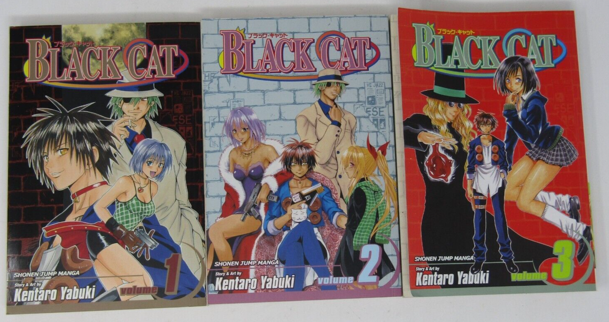 Black Cat Manga Volumes 1-3 English Kentaro Yabuki Shonen