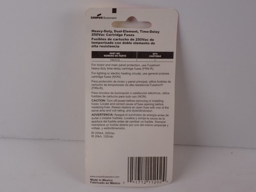Cooper Bussmann 10 Amp Heavy Duty Motor Protection Fuse FRN-R-20 BR/FRN-R-20 - Picture 5 of 7