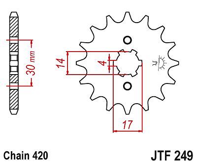 d’avant pignon JTF249.14 Kawasaki KLX110 A2,A3,A4,A6F,A7F,A8F,A9F 2003-2009 - Photo 2/3