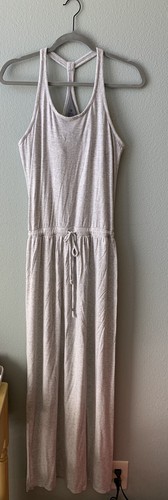 ATHLETA Women’s SMALL Heather Gray CRESSIDA Racerback MAXI DRESS Built In Bra - Picture 2 of 9