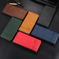 For iPhone 14 13 12 Wallet Card Leather Folding Stand Case Screen Protector