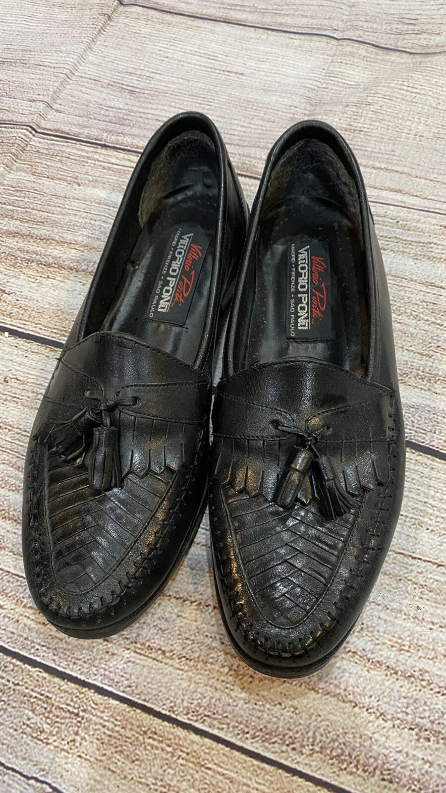 SAOLA Scarpe eleganti Oxford nere VITTORIO PONTI SPAGNA uomo taglia 9 D punta tonda