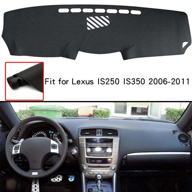 Black Leather Dash Mat Cover for 2006-2011 Lexus IS250 IS350
