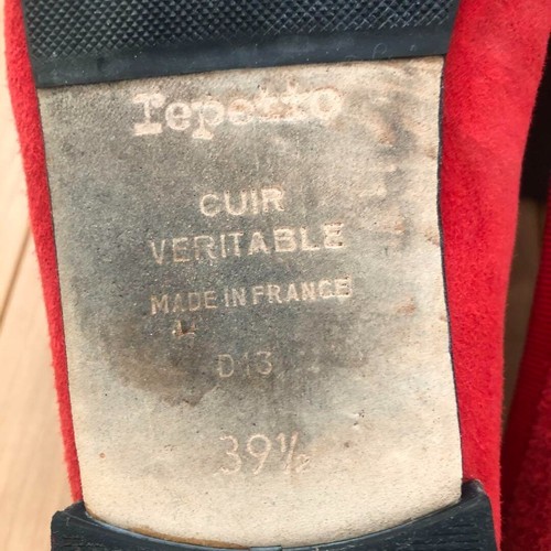Zapatos de Ballet Repetito Punta Redonda Planos Talla 39.5 Rojo Gamuza USADOS Japón FS - Imagen 3 de 6