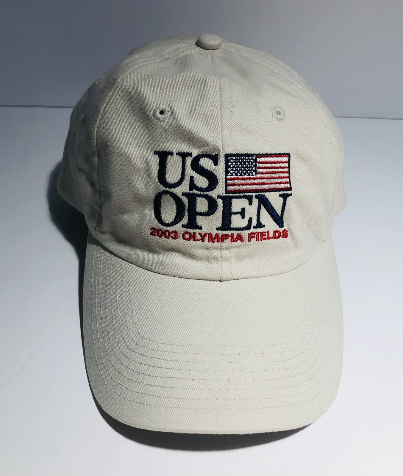 Vintage US Open 2003 Olympia Fields USGA Member Hat Cap Strapback Adjustable Tan