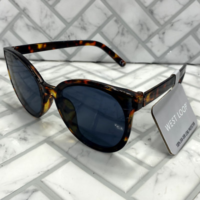 NWT West Loop Sunglasses 59773 201 VL Tortoise Frames Black Butterfly Lens