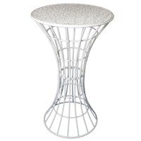 Urban Designs Floral Blossom Top Metal Outdoor Bar Table - White on sale Urban Designs Floral Blossom Top Metal Outdoor Bar Table - White on sale