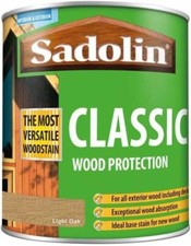 1lt Sadolin Classic Solvent Oil Based Matt Woodstain Light Oak