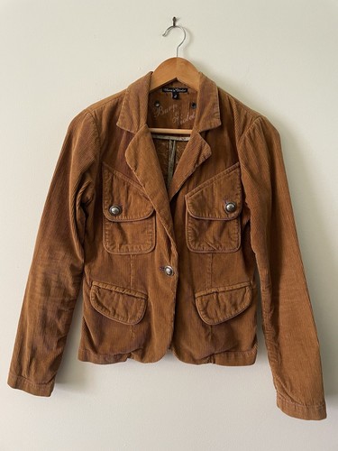 Burn n Violet Tan Brown Corduroy Jacket Size 2 Fit AU 8-10 - 第 1/7 張圖片
