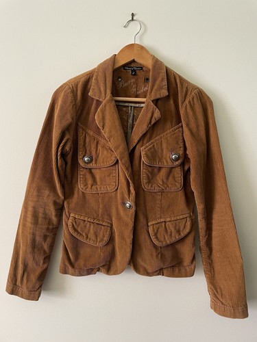 Burn n Violet Tan Brown Corduroy Jacket Size 2 Fit