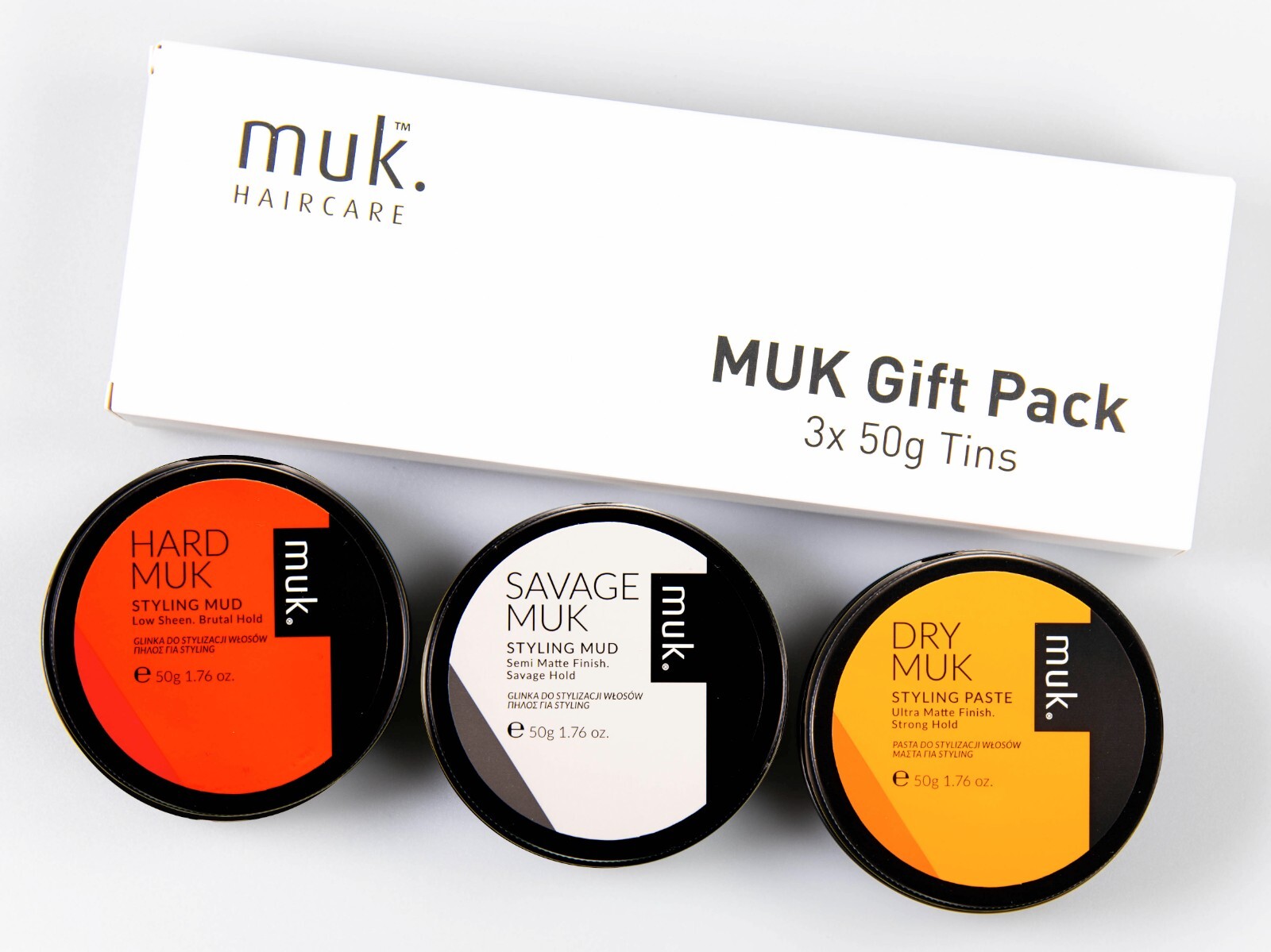 Hard Muk, Dry Muk & Savage Muk MEGA Hold Gift Pack (3x 50g Tins) - Revised Pack