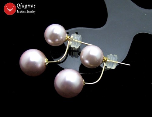 Pendientes AAA de 8 mm blancos redondos con doble frente trasero para mujer oro 14K - Imagen 10 de 10