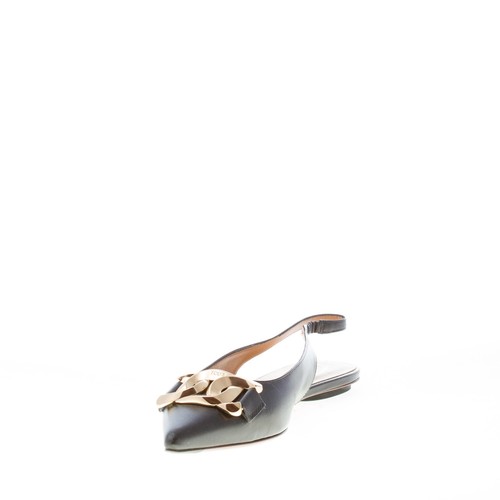 TOD'S scarpe donna Ballerina slingback pelle nero catena oro XXW10K0FQ40BSSB999 - Imagen 6 de 7