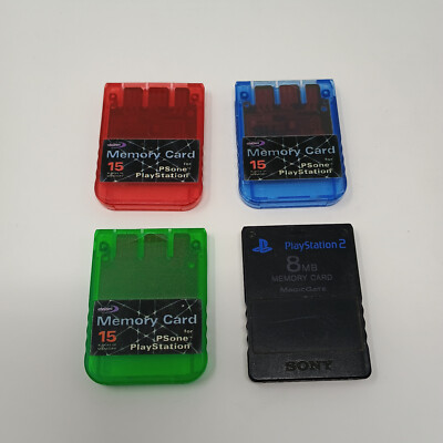 Lot of 4 PlayStation 2 Console Memory Cards Sony and Datel