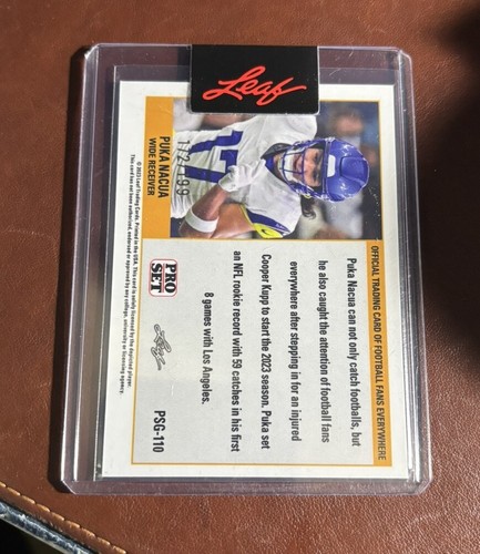 PUKA NACUA NFL 2023 Leaf Pro Set GOLD Metal /199 LOS ANGELES RAMS - Picture 2 of 2