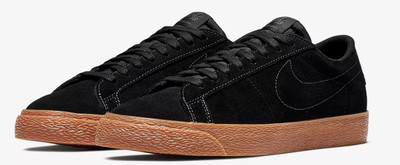 nike sb blazer low black gum sole