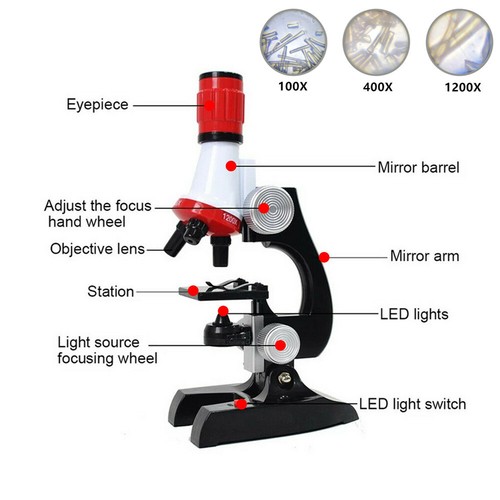 Children Kids Junior Microscope Science Lab Set With Light Education Toy Kits - Picture 8 of 12