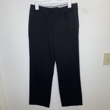 Liz Claiborne Womens Size 8 Black Flat Front Slacks Dress Pant