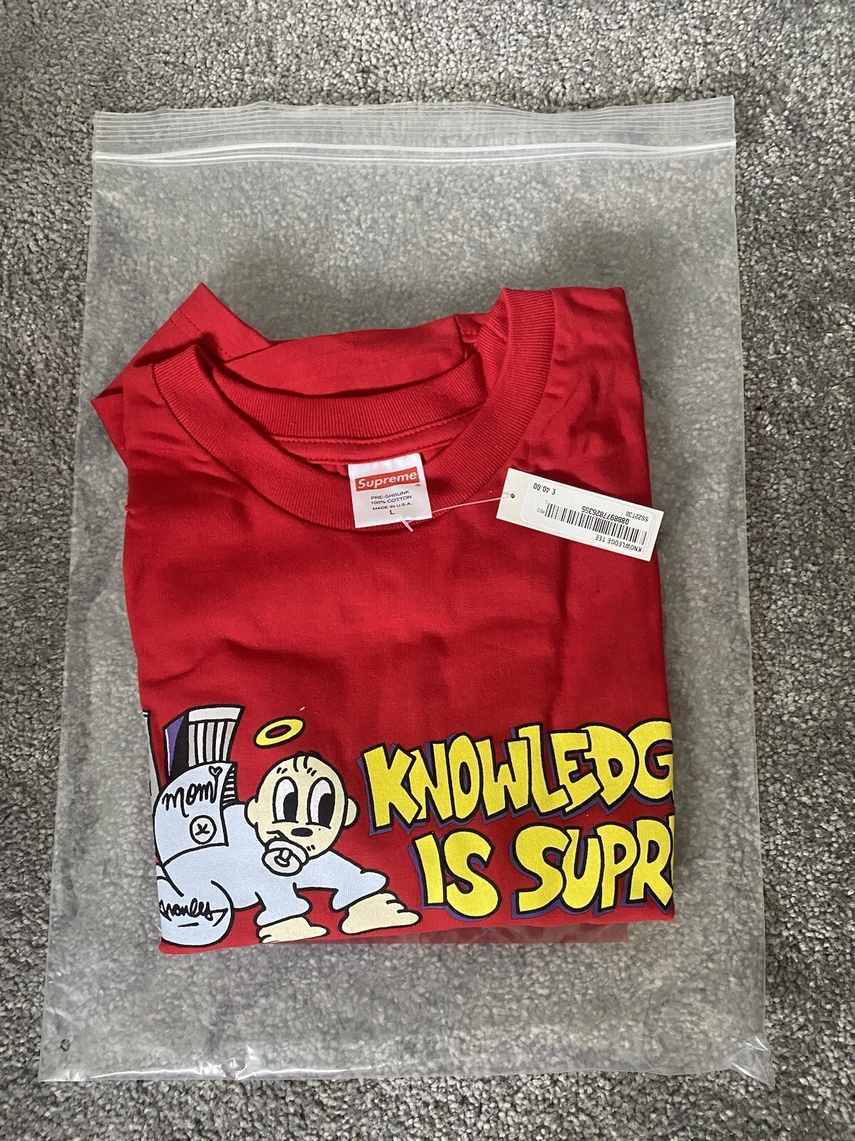 Tee shirt violet Supreme Knowledge taille L rouge SS22