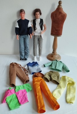 VINTAGE BARBIE MATTEL KEN LIVE ACTION+KEN HAAR MODEPUPPE 1968+KLEIDERSTÄNDER