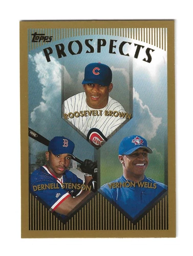 1999 Topps - Prospects #436  VERNON WELLS, ROOSEVELT BROWN, DERNELL STENSON (RC)