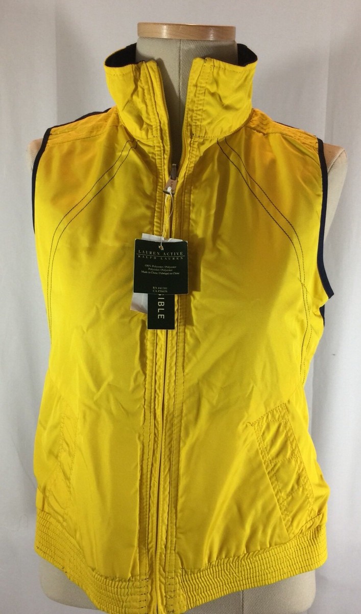 RALPH LAUREN Vest Navy/ Yellow Color-Block REVERSIBLE