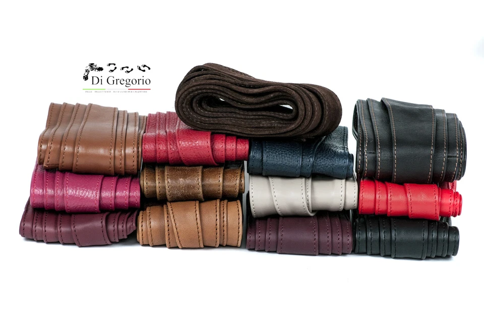 Cintura fusciacca pelle cinta donna doppio giro artigianale italiana alta 9 cm - Immagine 4 di 4