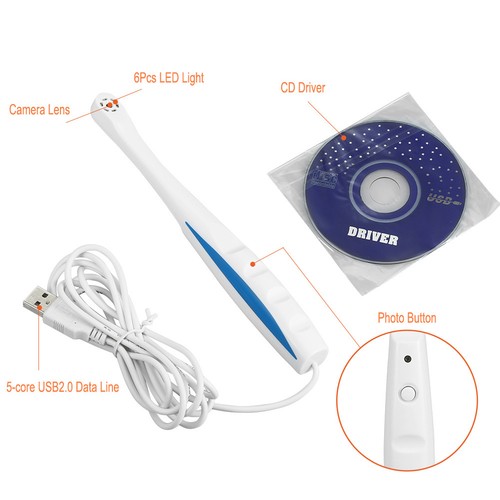 Cámara dental intraoral intraoral USB CMOS 2560 * 1920 píxeles imagen transparente 6 LED - Imagen 5 de 11