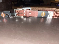 NEW Harley-Davidson Men's Ribbed & Studded Detail Genuine Leather Belt Size 36
