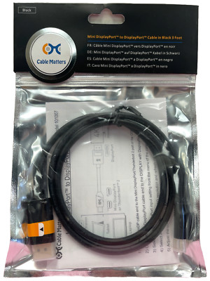 Cable Matters 4k Mini DisplayPort to DisplayPort Cable - Mac / PC - 3 ft - NEW