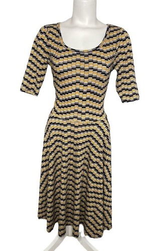 LuLaRoe NICOLE Fit Flare A LIne Yellow 