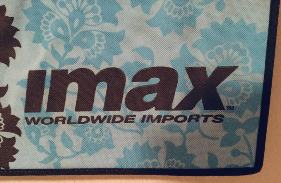 Vintage IMAX Imports PolyCanvas Tote Shopping Bag - Blue & Brown FREE SHIPPING — 第 2/4 张图片
