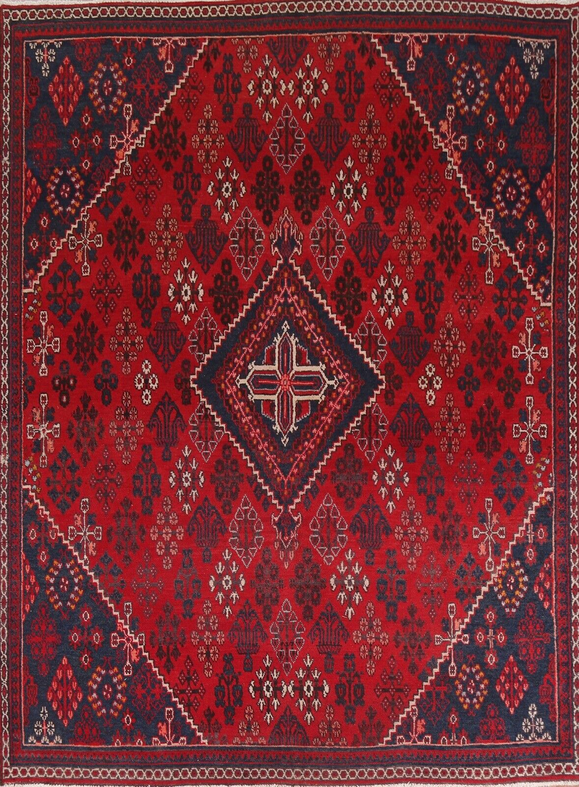 Antique South-west Design Red Joshaghan 8'x10' Area Rug Hand-knotted Living Room