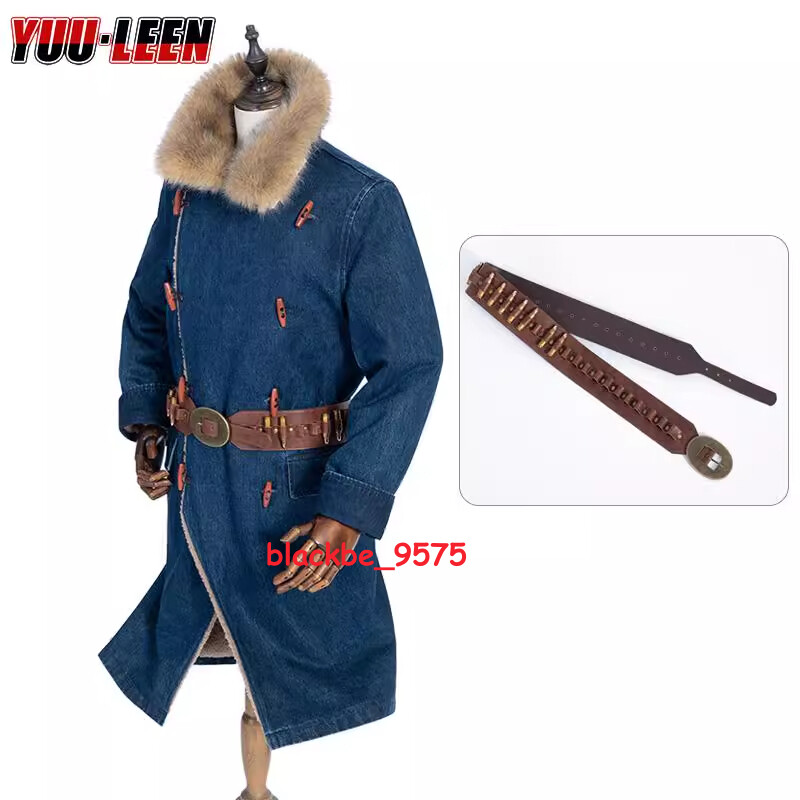 Arthur Morgan Cowboy Blue Trench Coat Jacket Mens Outwear Outfit