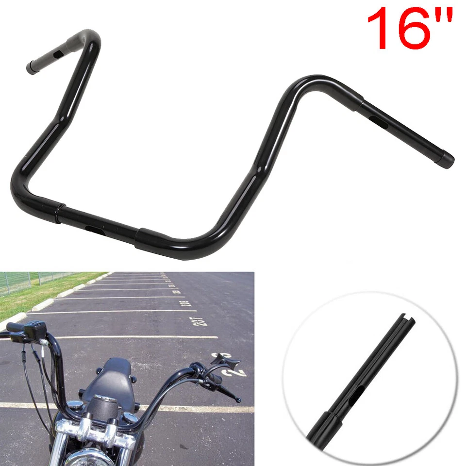 16'' Handlebar Fit For Harley-Davidson Ape Hanger Rise FLST FXST Sportster XL - Image 4 of 4