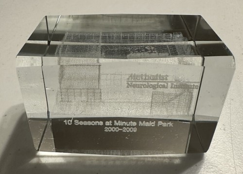 Minute Maid Park Astros 3D Glass Etched Multi Faceted Block Methodist Sponsor - Picture 10 of 10