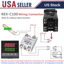 Digital LCD PID REX-C100 Temperature Controller SSR 40A K Thermocouple Heat Sink