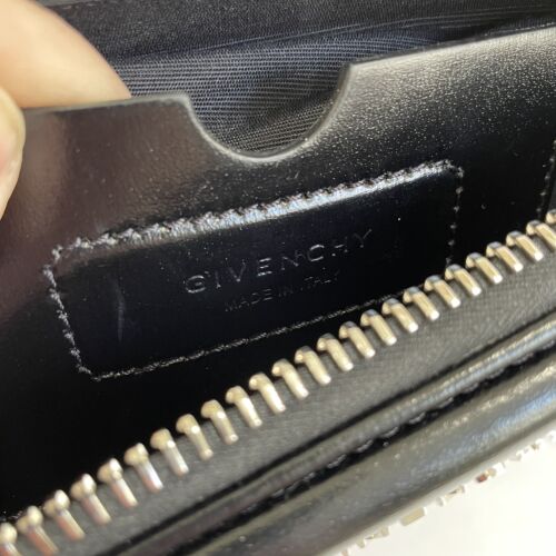 Givenchy Antigona Black Leather Nano Crossbody Bag Silver Accents Clutch Bag - Picture 11 of 12