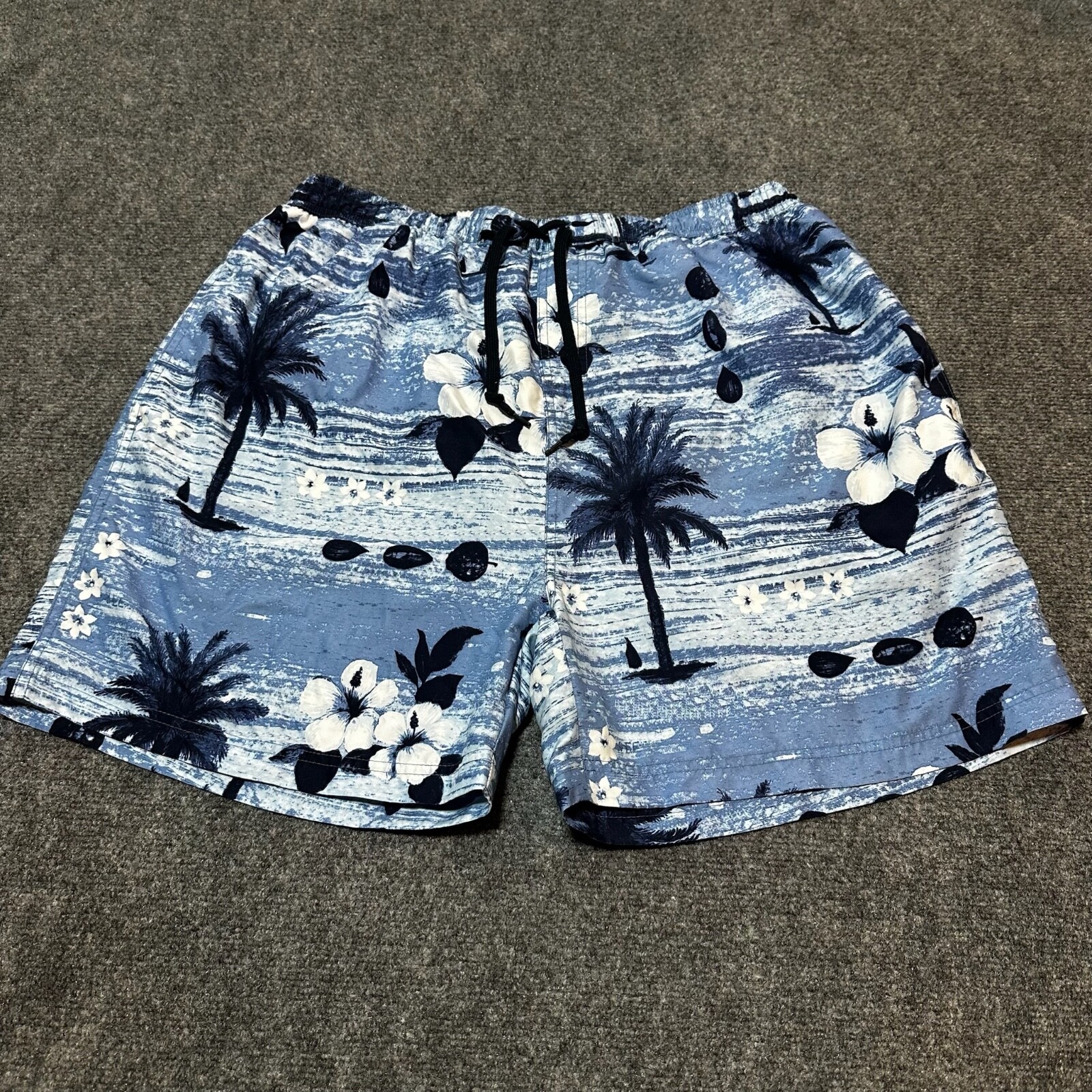 Sand N Sun Board Shorts Mens Large Blue Palm Tree… - image 1
