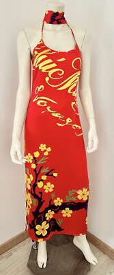 Voyage Passion Women Hot Dress Sexy Red Japanese Flower Size S
