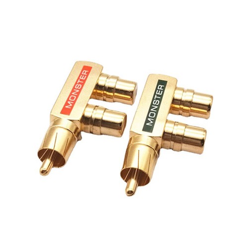 Adaptateur RCA AV Gold plaqué AV Adaptateur RCA 1 Male à 2 Connecteur F femel G1 - Photo 5/10