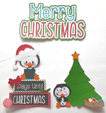 3D UPick Christmas Penguin Cane Gift TreE Car Scrapbook Card Embellishment 3645