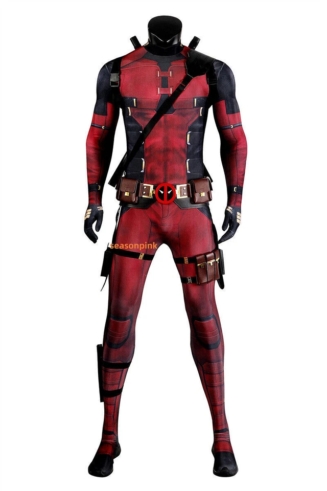 Macacão Deadpool 3 Roupas Wade Wilson Cosplay Fantasia Acessórios Halloween - Imagem 4 de 4