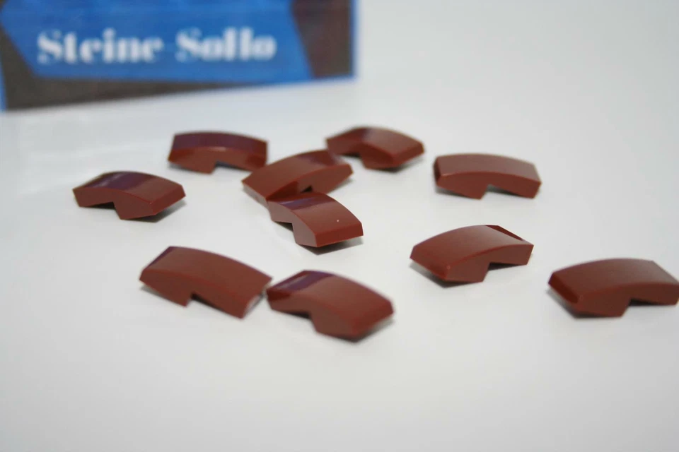 Lego (c) 10x Dachstein / Bogen - 11477 - reddish braun - brown - slope