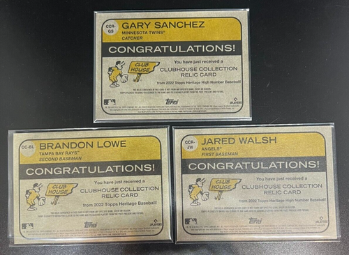 2022 Topps Heritage Clubhouse Collection Lot Walsh , Sanchez, Lowe ! - Picture 2 of 2